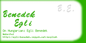 benedek egli business card